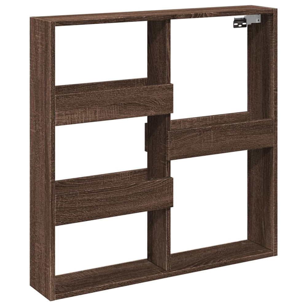vidaXL Wall Cabinet Brown Oak-Effect 80x15x80 cm Engineered Wood