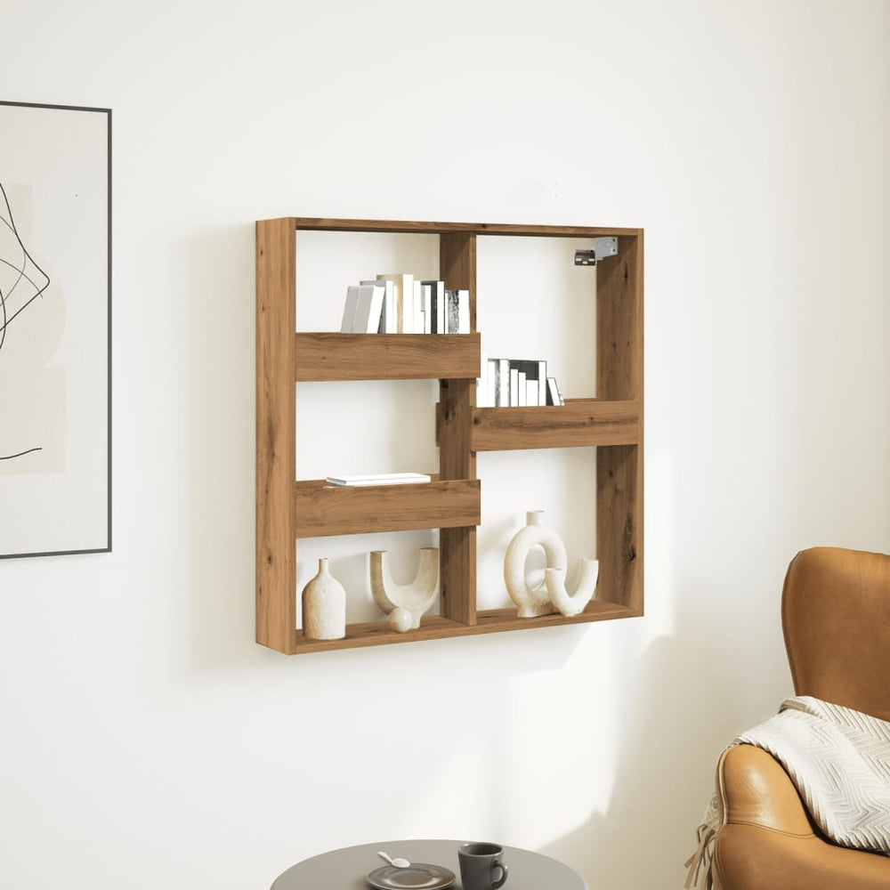 vidaXL Wall Cabinet Artisan Oak 80x15x80 cm Engineered Wood