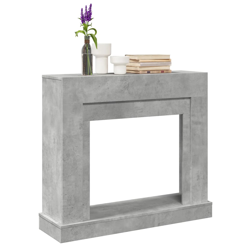 vidaXL Contour de cheminée gris béton 100x30x87,5 cm Bois d'ingénierie