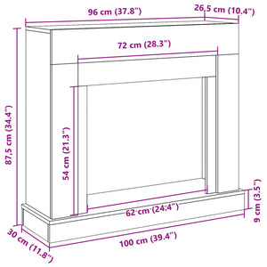 Kaminumrandung Räuchereiche 100 cm