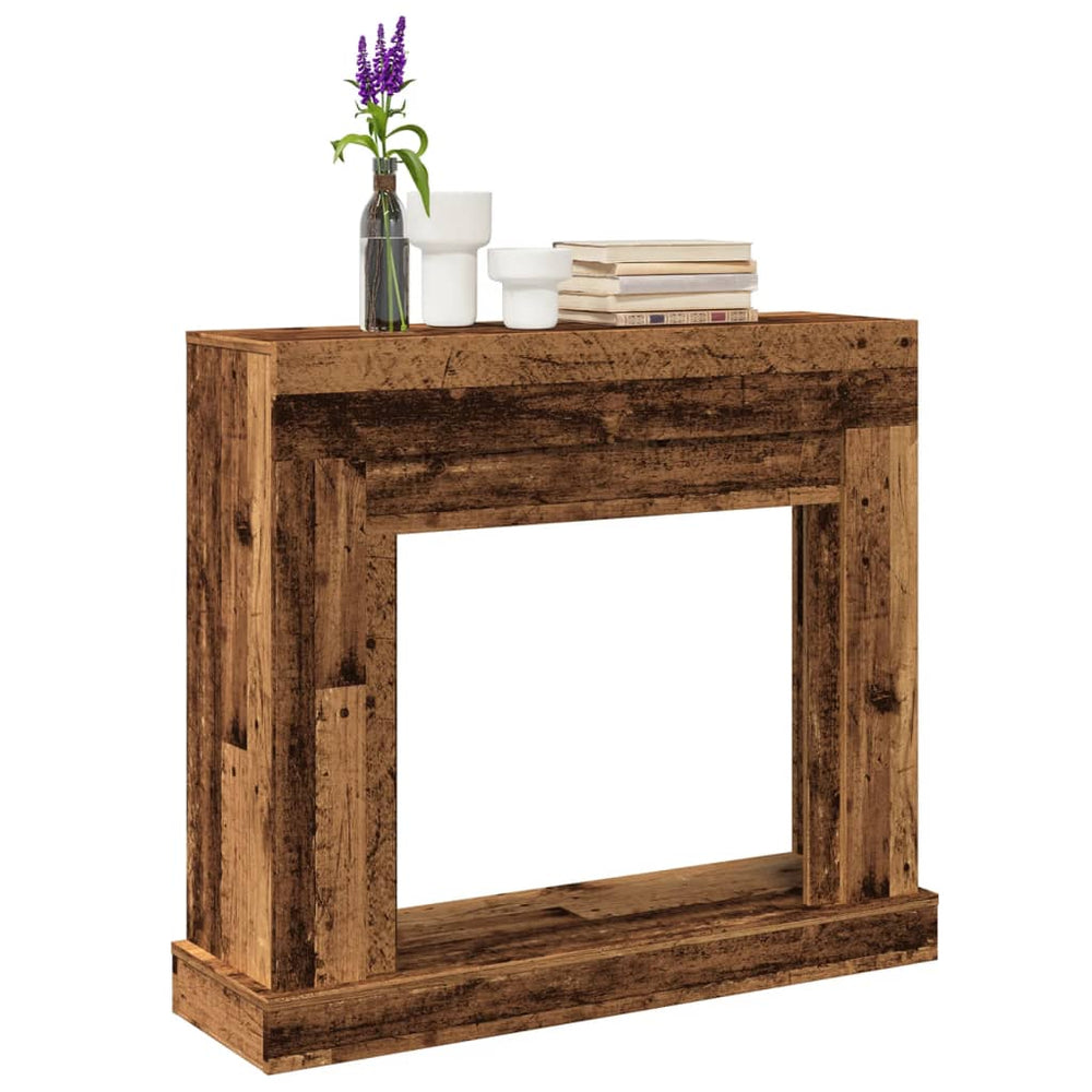 vidaXL Fireplace Surround Reclaimed Wood Look 100x30x87.5 cm Engineered Wood