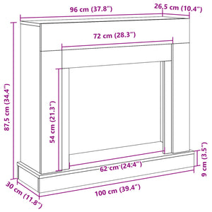 Kaminumrandung Artisan Eiche 100 cm