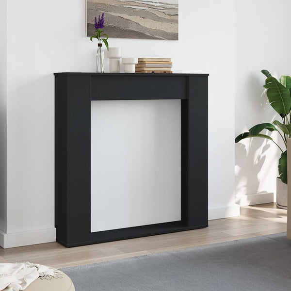 Schwarze Kaminumrandung 100x100 cm