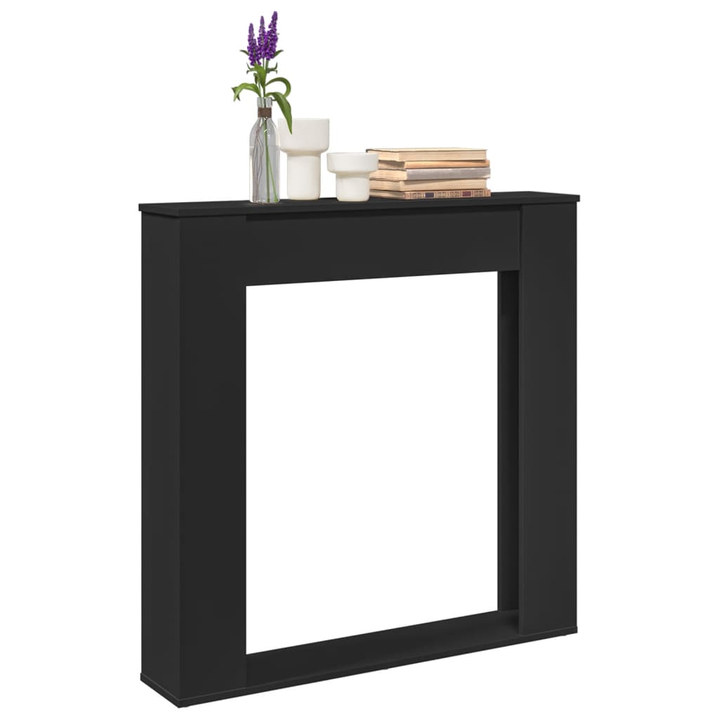 Schwarze Kaminumrandung 100x100 cm