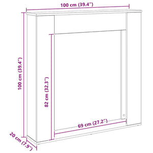 Kaminumrandung Artisan Eiche 100x100 cm