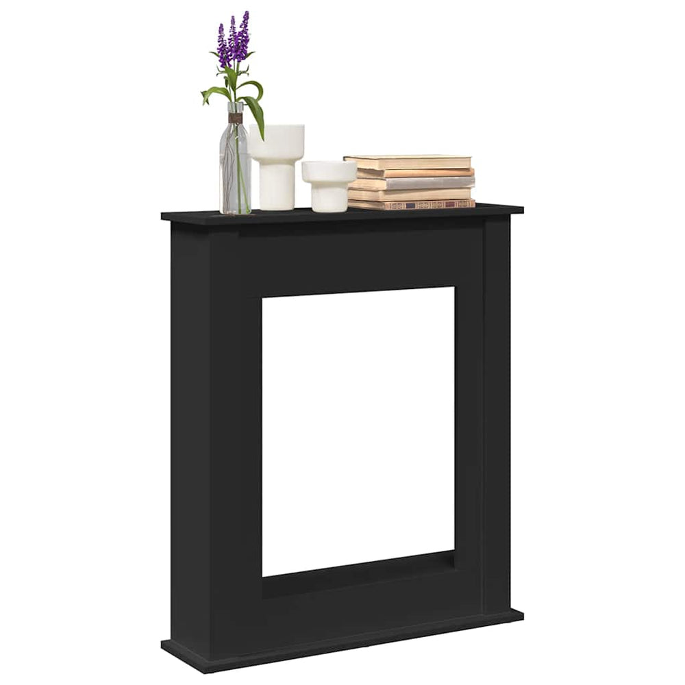 Schwarze Kaminumrandung 75 cm