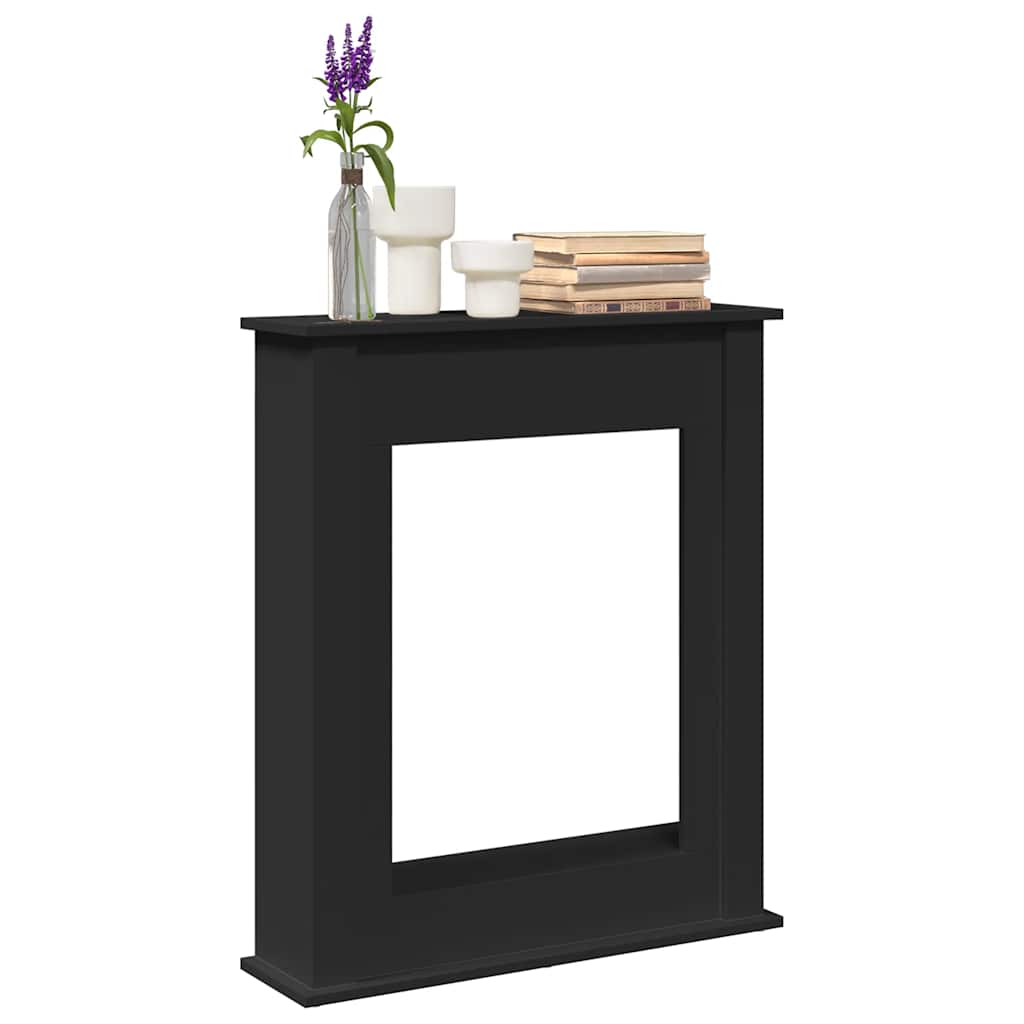 Schwarze Kaminumrandung 75 cm