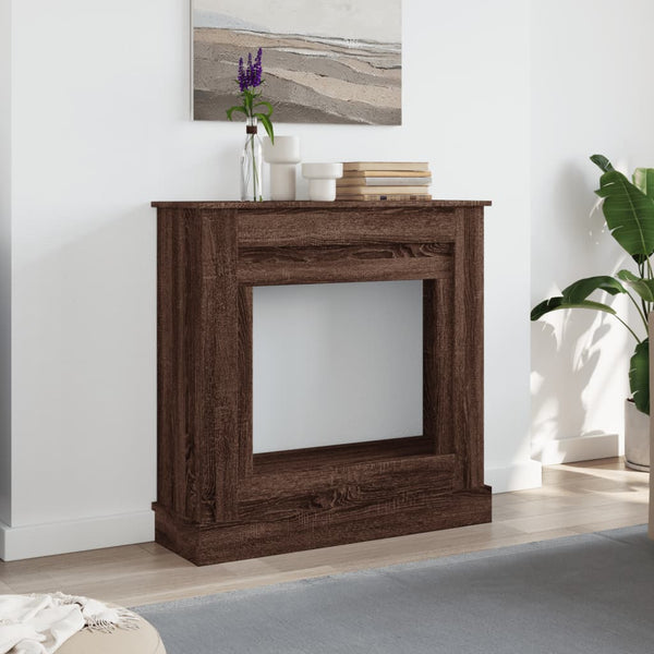Kaminumrandung Braun Eichen-Optik 90x90 cm