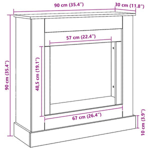 Kaminumrandung Artisan Eiche 90x90 cm
