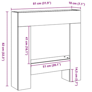 Kaminumrandung Betongrau 81 cm