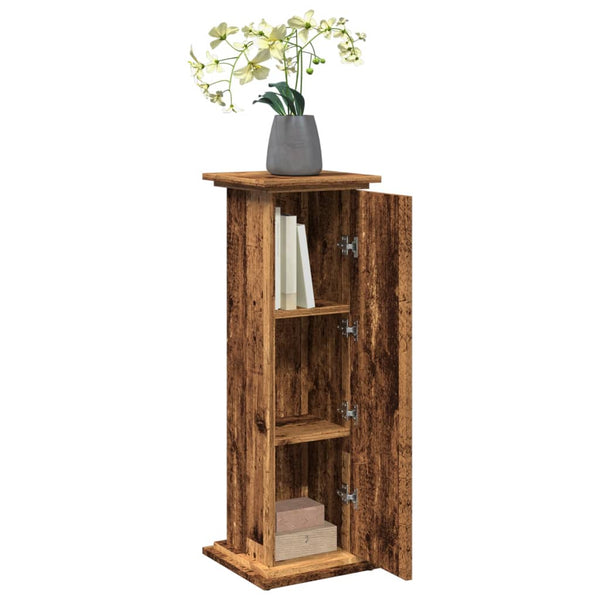 Blumenständer mit Stauraum Altholz-Optik