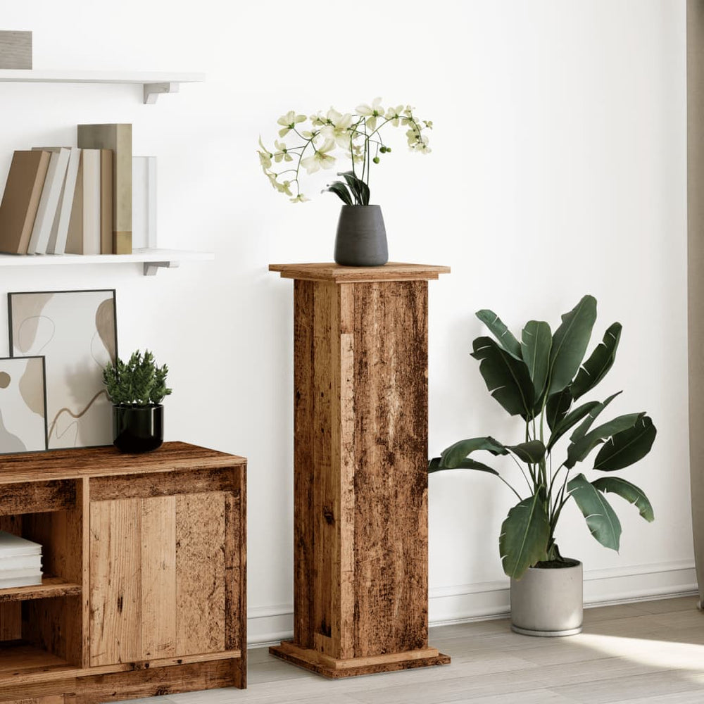 Blumenständer mit Stauraum Altholz-Optik