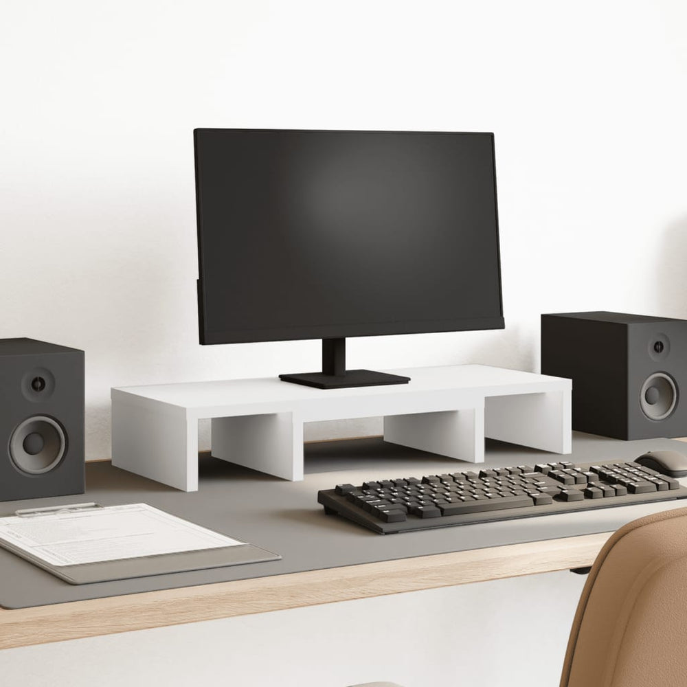 Verstellbarer Monitorständer Weiß 60x24 cm