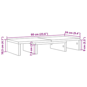 Verstellbarer Monitorständer Schwarz 60 cm