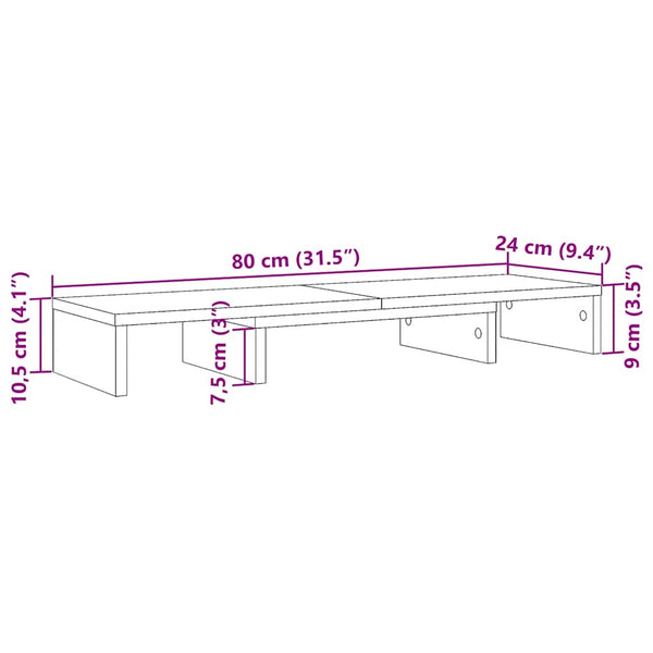Verstellbarer Monitorständer Schwarz 80cm