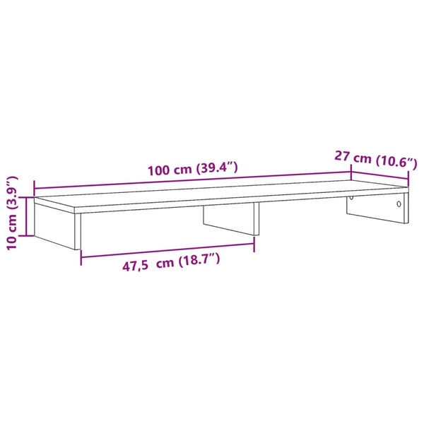 Monitorständer Betongrau 100 cm