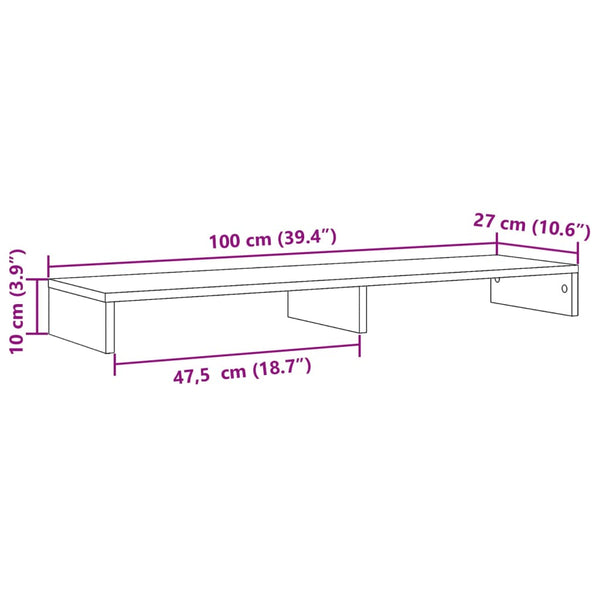 Monitorständer Räuchereiche 100 cm