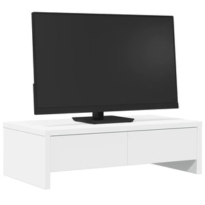 Monitorständer mit Schubladen, Weiß, 50cm