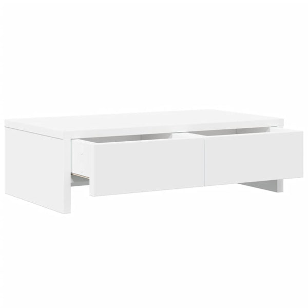 Monitorständer mit Schubladen, Weiß, 50cm