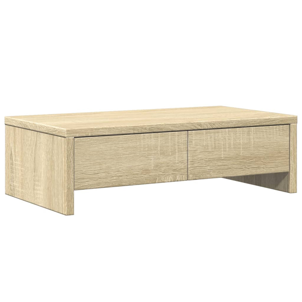 vidaXL Monitor Stand with Drawers Sonoma Oak 50x27x15 cm