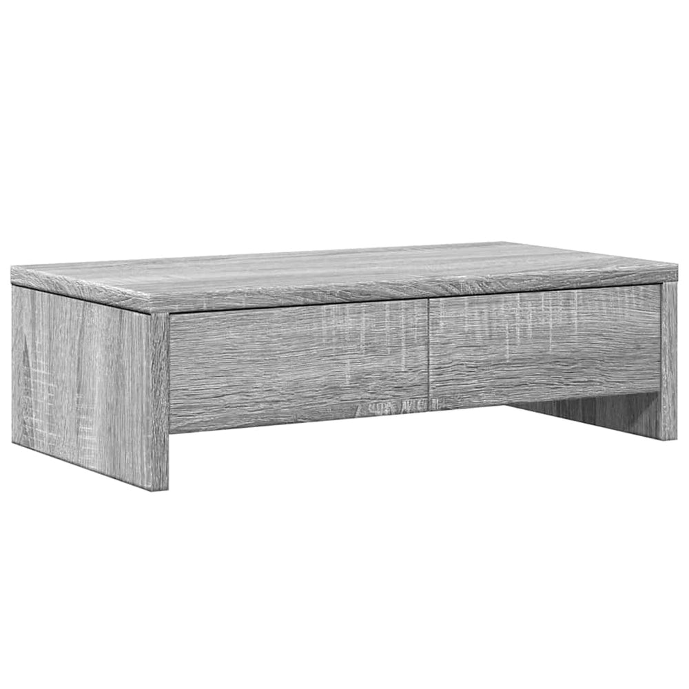 vidaXL Monitor Stand with Drawers Grey Sonoma 50x27x15 cm