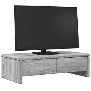 Monitorständer Grau Sonoma mit Schubladen