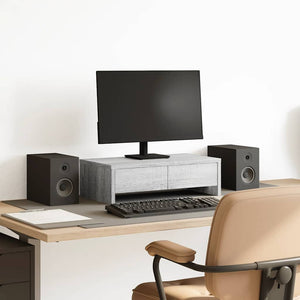 Monitorständer Grau Sonoma mit Schubladen