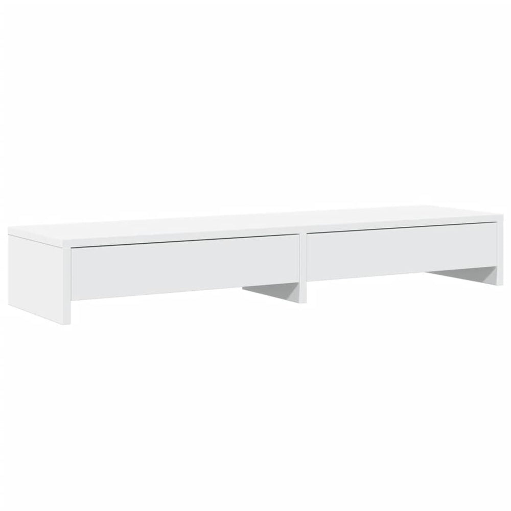 Monitorständer Weiß mit Schubladen 100cm
