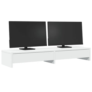 Monitorständer Weiß mit Schubladen 100cm