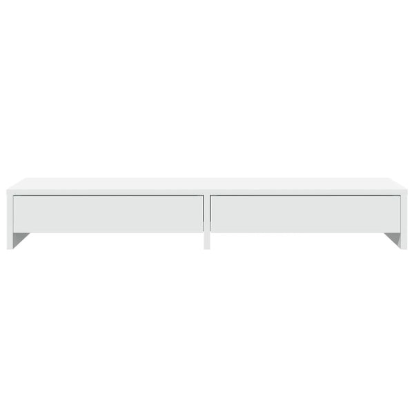 Monitorständer Weiß mit Schubladen 100cm
