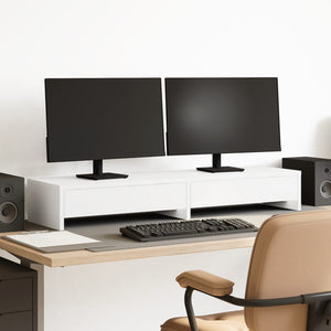 Monitorständer Weiß mit Schubladen 100cm