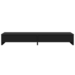 Monitorständer Schwarz mit Schubladen 100 cm