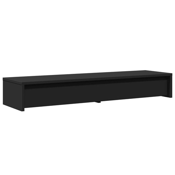 Monitorständer Schwarz mit Schubladen 100 cm