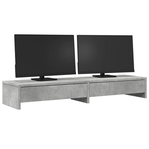 Monitorständer mit Schubladen, Betongrau, 100 cm