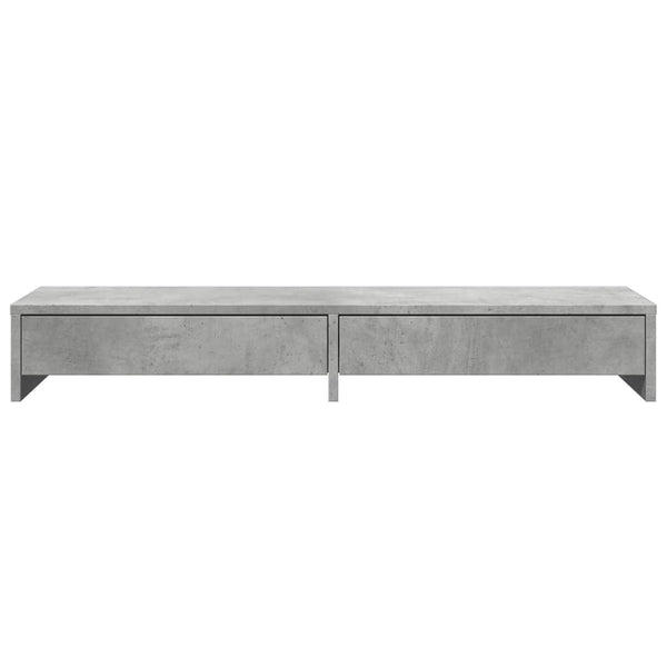 Monitorständer mit Schubladen, Betongrau, 100 cm