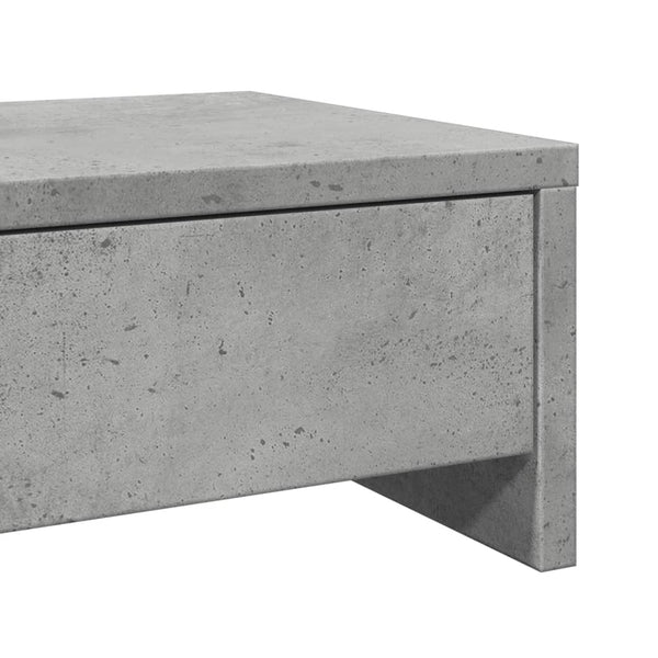 Monitorständer mit Schubladen, Betongrau, 100 cm