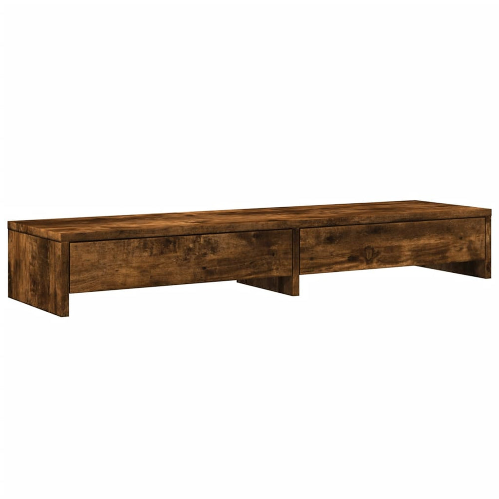 Monitorständer Räuchereiche mit Schubladen 100 cm