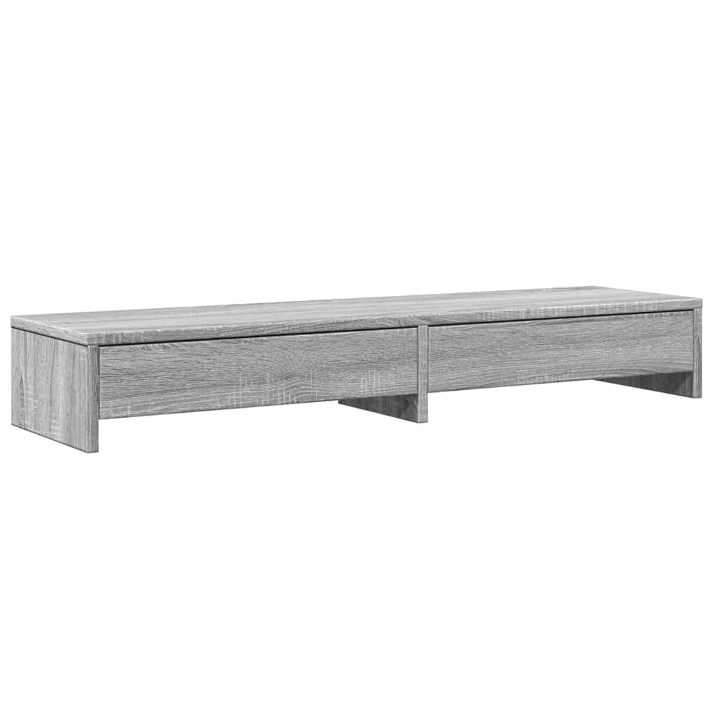 Monitorständer mit Schubladen, Grau Sonoma, 100cm