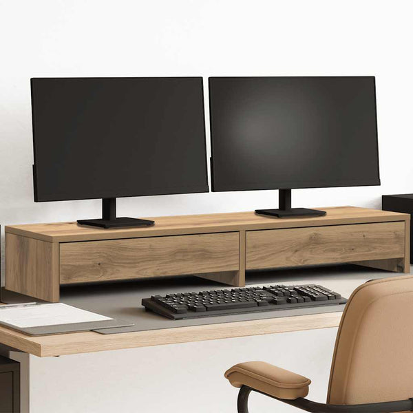 Monitorständer mit Schubladen Artisan Eiche