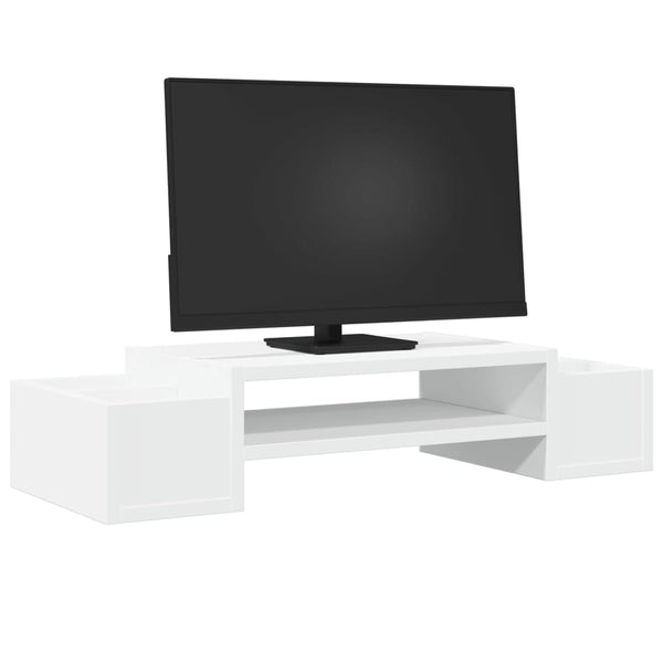 Monitorständer Weiß mit Stauraum