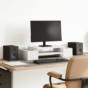 Monitorständer Weiß mit Stauraum