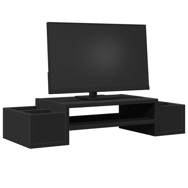 Monitorständer mit Stauraum, Schwarz