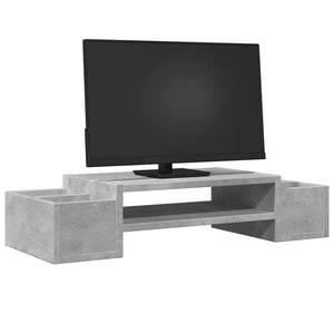 Monitorständer Betongrau mit Stauraum
