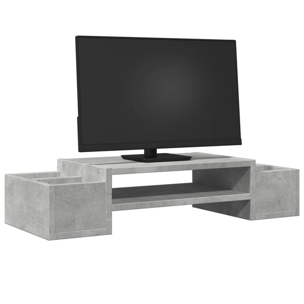Monitorständer Betongrau mit Stauraum