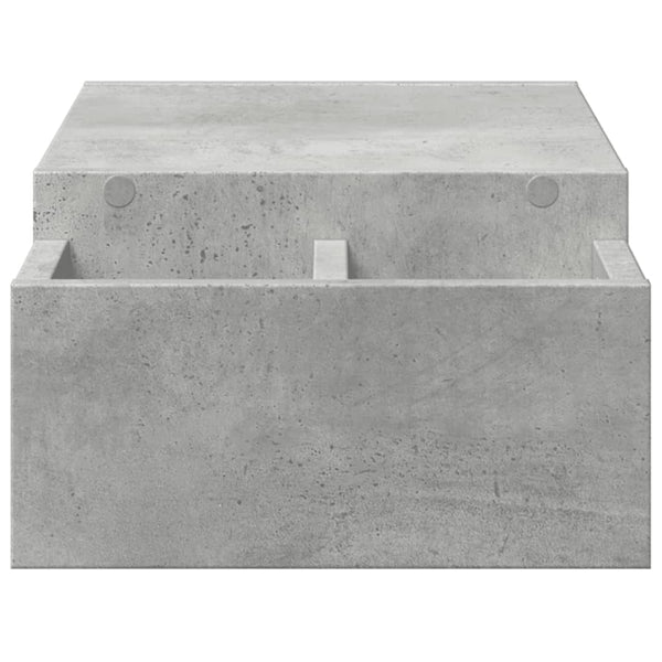Monitorständer Betongrau mit Stauraum
