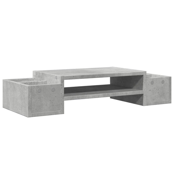 Monitorständer Betongrau mit Stauraum