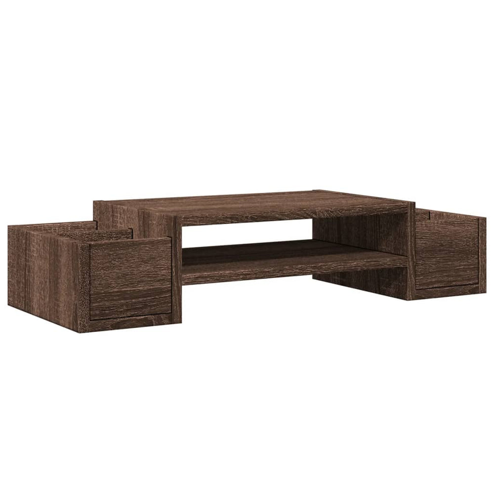 vidaXL Monitor Stand with Storage Oak Look 70x27x15 Engineered Wood