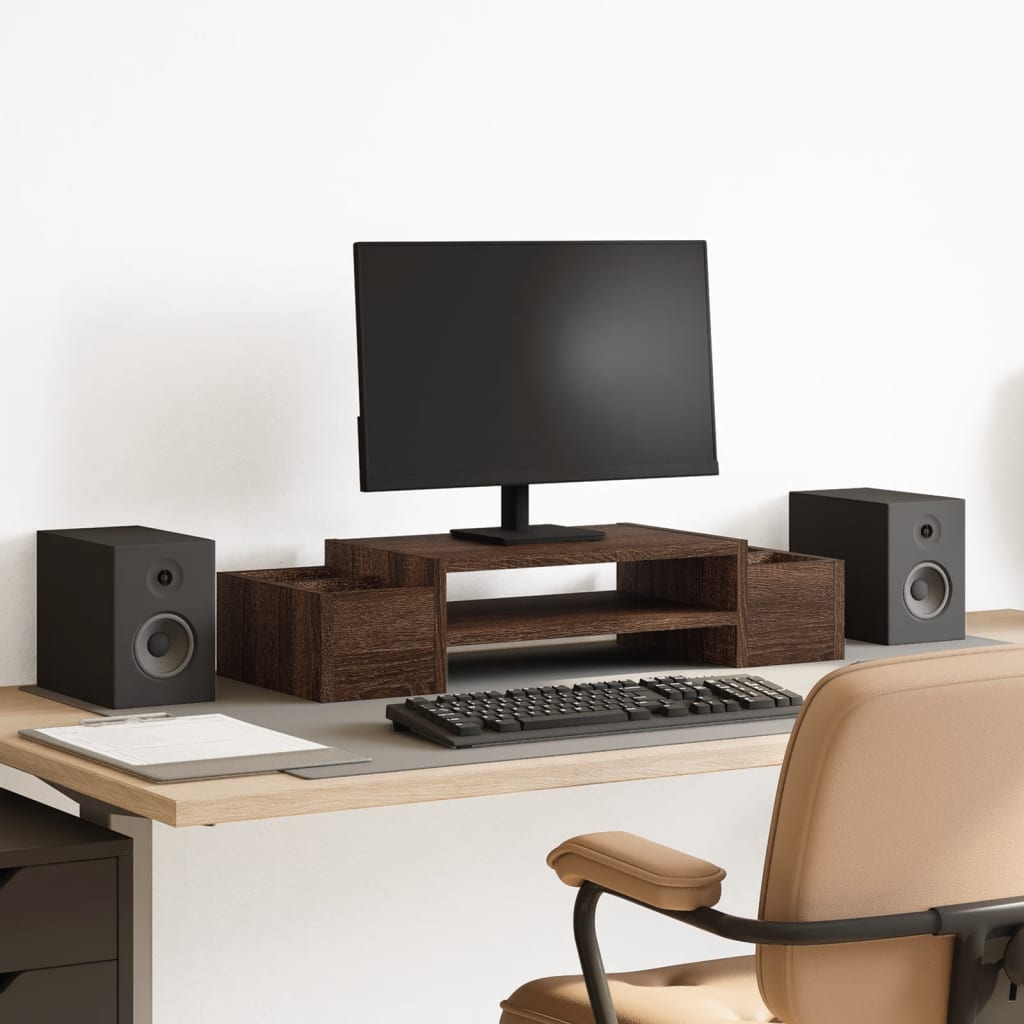 Monitorständer Eichenoptik mit Stauraum