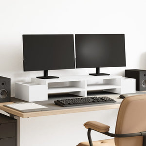 Monitorständer Weiß mit Stauraum