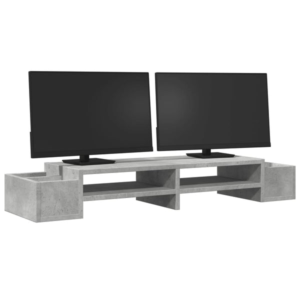 Monitorständer Betongrau mit Stauraum